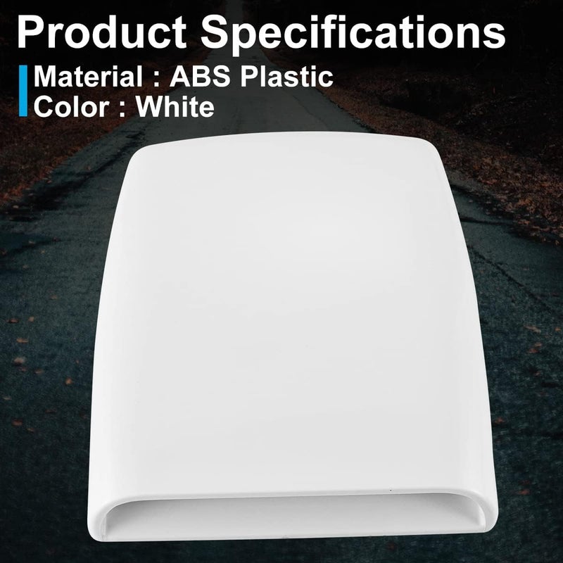NATGIC Universal Car Air Flow Decorative Intake Hood Scoop Turbo Bonnet Vent Cover (White) - Image 4